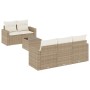 Gartensofa-Set mit Kissen, 6-teilig, beiges synthetisches Rattan von , Modulare Sofas für den Außenbereich - Ref: Foro24-3251...