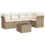 Garden sofa set with cushions 6 pieces beige synthetic rattan by , Garden sets - Ref: Foro24-3249447, Price: 473,63 €, Discou...