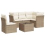 Garden sofa set with cushions 6 pieces beige synthetic rattan by , Garden sets - Ref: Foro24-3249487, Price: 473,63 €, Discou...