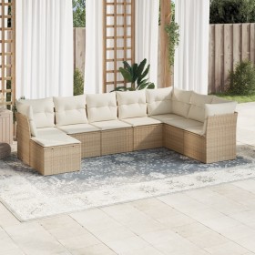 Gartensofa-Set mit beigen Kissen 8 Stück PE-Rattan von , Gartensets - Ref: Foro24-3249887, Preis: 661,13 €, Rabatt: %