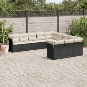 11-teiliges Gartensofa-Set und schwarze synthetische Rattankissen von , Gartensets - Ref: Foro24-3250245, Preis: 629,99 €, Ra...