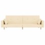 2-seater sofa bed with two pillows in cream fabric by , Sofas - Ref: Foro24-375744, Price: 235,64 €, Discount: %