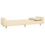 Sofá cama de 2 plazas con dos almohadas tela color crema de , Sofás - Ref: Foro24-375744, Precio: 235,35 €, Descuento: %