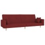 Sofá cama de 2 plazas con dos almohadas tela color vino de , Sofás - Ref: Foro24-375746, Precio: 251,15 €, Descuento: %