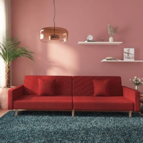 2-seater sofa bed with two pillows in wine-colored fabric by , Sofas - Ref: Foro24-375907, Price: 251,66 €, Discount: %