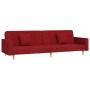 Sofá cama de 2 plazas con dos almohadas tela color vino de , Sofás - Ref: Foro24-375907, Precio: 266,25 €, Descuento: %