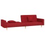 Sofá cama de 2 plazas con dos almohadas tela color vino de , Sofás - Ref: Foro24-375907, Precio: 266,25 €, Descuento: %