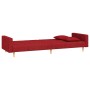 Sofá cama de 2 plazas con dos almohadas tela color vino de , Sofás - Ref: Foro24-375907, Precio: 266,25 €, Descuento: %