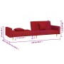 Sofá cama de 2 plazas con dos almohadas tela color vino de , Sofás - Ref: Foro24-375907, Precio: 266,25 €, Descuento: %