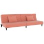 Sofá cama de 2 plazas con dos almohadas terciopelo rosa de , Sofás - Ref: Foro24-375913, Precio: 219,60 €, Descuento: %