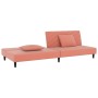 Sofá cama de 2 plazas con dos almohadas terciopelo rosa de , Sofás - Ref: Foro24-375913, Precio: 219,60 €, Descuento: %