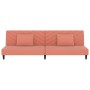 Sofá cama de 2 plazas con dos almohadas terciopelo rosa de , Sofás - Ref: Foro24-375913, Precio: 219,60 €, Descuento: %