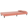 Sofá cama de 2 plazas con dos almohadas terciopelo rosa de , Sofás - Ref: Foro24-375913, Precio: 219,60 €, Descuento: %