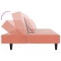 Sofá cama de 2 plazas con dos almohadas terciopelo rosa de , Sofás - Ref: Foro24-375913, Precio: 219,60 €, Descuento: %