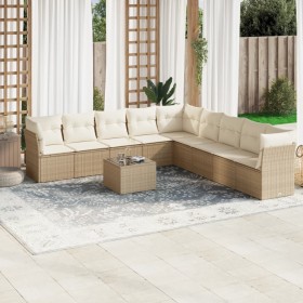 Gartensofa-Set mit beigen Kissen, 10-teilig, synthetisches Rattan von , Gartensets - Ref: Foro24-3249627, Preis: 842,44 €, Ra...