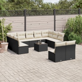 Garden sofa set 12 pieces with black synthetic rattan cushions by , Garden sets - Ref: Foro24-3250195, Price: 643,44 €, Disco...