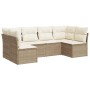 Garden sofa set with cushions 6 pieces beige synthetic rattan by , Garden sets - Ref: Foro24-3249227, Price: 521,98 €, Discou...