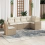 Gartensofa-Set mit Kissen, 6-teilig, beiges synthetisches Rattan von , Modulare Sofas für den Außenbereich - Ref: Foro24-3251...