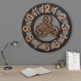 Reloj de pared de metal dorado y negro 58 cm de vidaXL, Relojes de pared - Ref: Foro24-283861, Precio: 50,93 €, Descuento: %