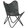 Gray Genuine Leather Children's Butterfly Chair by , Armchairs - Ref: Foro24-246386, Price: 72,99 €, Discount: %