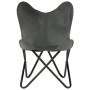 Gray Genuine Leather Children's Butterfly Chair by , Armchairs - Ref: Foro24-246386, Price: 72,99 €, Discount: %