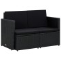 2-seater garden sofa with black synthetic rattan cushions by , Outdoor sofas - Ref: Foro24-45784, Price: 188,52 €, Discount: %