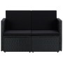 2-seater garden sofa with black synthetic rattan cushions by , Outdoor sofas - Ref: Foro24-45784, Price: 188,52 €, Discount: %