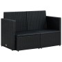 2-seater garden sofa with black synthetic rattan cushions by , Outdoor sofas - Ref: Foro24-45784, Price: 188,52 €, Discount: %