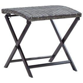 Gray synthetic rattan folding stool by , Outdoor ottomans - Ref: Foro24-45773, Price: 43,27 €, Discount: %