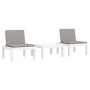 Garden furniture set 3 pieces with white PP cushions by , Garden sets - Ref: Foro24-3203732, Price: 156,31 €, Discount: %