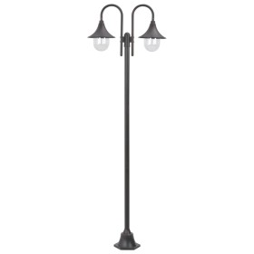 Garden street lamp with 2 bronze-colored aluminum lights E27 220 cm by , Outdoor lighting - Ref: Foro24-44209, Price: 119,03 ...