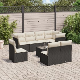 Set aus 8-teiligen Gartensofas und Kissen Kunstrattan schwarz von , Gartensets - Ref: Foro24-3249605, Preis: 516,99 €, Rabatt: %