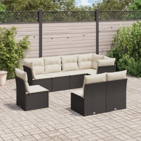 Set aus 8-teiligen Gartensofas und Kissen Kunstrattan schwarz von , Gartensets - Ref: Foro24-3249595, Preis: 458,99 €, Rabatt: %