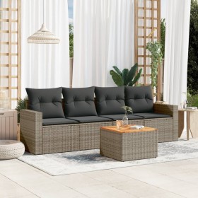 Garden sofa set with 5-piece synthetic rattan gray cushions by , Garden sets - Ref: Foro24-3224002, Price: 304,61 €, Discount: %