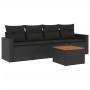 Set de muebles de jardín 5 pzas y cojines ratán sintético negro de , Conjuntos de jardín - Ref: Foro24-3223997, Precio: 269,6...