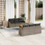 7-piece garden sofa set with gray PE rattan cushions by , Garden sets - Ref: Foro24-3224016, Price: 474,84 €, Discount: %