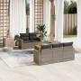 6-piece garden furniture set with gray synthetic rattan cushions by , Garden sets - Ref: Foro24-3224009, Price: 423,99 €, Dis...