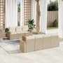 Gartensofa-Set mit beigen Kissen 8 Stück PE-Rattan von , Gartensets - Ref: Foro24-3224028, Preis: 620,44 €, Rabatt: %