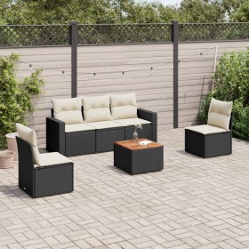 6-piece garden sofa set with black synthetic rattan cushions by , Garden sets - Ref: Foro24-3224061, Price: 358,38 €, Discoun...