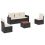 Set aus 6-teiligen Gartensofas und Kissen Kunstrattan schwarz von , Gartensets - Ref: Foro24-3224061, Preis: 340,08 €, Rabatt: %