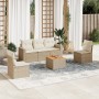 Gartensofa-Set mit Kissen, 6-teilig, beiges synthetisches Rattan von , Gartensets - Ref: Foro24-3224063, Preis: 438,50 €, Rab...