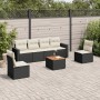 7-teiliges Garten-Esszimmerset und Kissen synthetisches Rattan schwarz von , Gartensets - Ref: Foro24-3224068, Preis: 396,14 ...