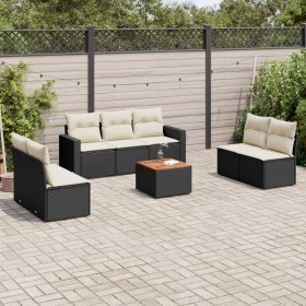 Set aus 8-teiligen Gartensofas und Kissen Kunstrattan schwarz von , Gartensets - Ref: Foro24-3224075, Preis: 449,33 €, Rabatt: %