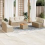 Gartensofa-Set mit beigen Kissen 8 Stück PE-Rattan von , Gartensets - Ref: Foro24-3224077, Preis: 577,51 €, Rabatt: %