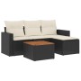 Set de muebles de jardín 5 pzas y cojines ratán sintético negro de , Conjuntos de jardín - Ref: Foro24-3224089, Precio: 295,2...