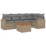 Garden sofa set with 6-piece synthetic rattan beige cushions by , Garden sets - Ref: Foro24-3224113, Price: 408,31 €, Discoun...