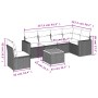 7-piece garden dining set with black synthetic rattan cushions by , Garden sets - Ref: Foro24-3224145, Price: 439,29 €, Disco...