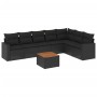 Set aus 8-teiligen Gartensofas und Kissen Kunstrattan schwarz von , Gartensets - Ref: Foro24-3224151, Preis: 471,52 €, Rabatt: %