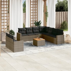 Garden sofa set 10 pieces with gray synthetic rattan cushions by , Garden sets - Ref: Foro24-3224191, Price: 691,44 €, Discou...