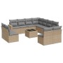 Garden sofa set 12 pieces and brown synthetic rattan cushions by , Garden sets - Ref: Foro24-3219129, Price: 787,18 €, Discou...